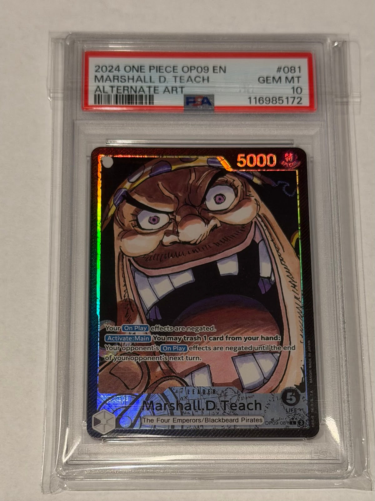 PSA 10 Marshall D Teach #081 OPO9 Graded Cards